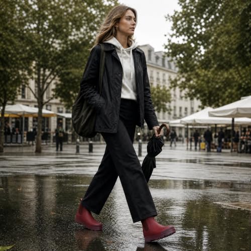 Image of planone Fashion Short Rain Boots for Women Waterproof Chelsea Ankle Boots