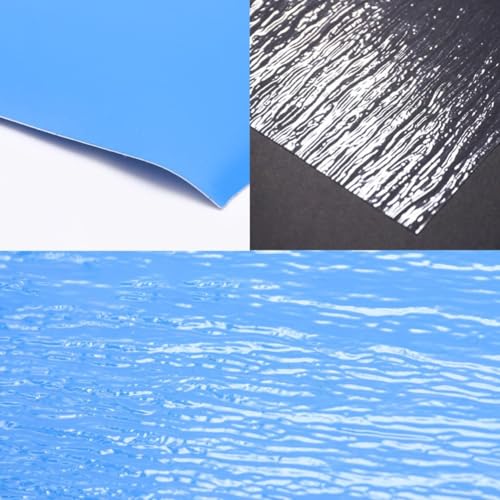 Miniatura 8 de Material De Efecto Ondulado De Agua Para Diseños De Maquetas De Ferrocarril, Hojas De Plástico Para Hacer Escenas De Lagos Y Ríos Diorama Con Patrones Realistas Ondulación De Agua