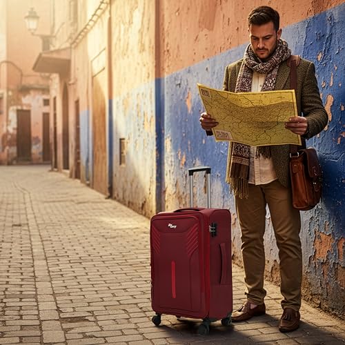 Image of Arrow Soft Expandable Luggage Trolley Bag Set 2 | 360 Dual Spinner Wheels | Expandable & Anti-Theft, Aviation Grade Aluminium Telescopic Handle, Durable Twill Material