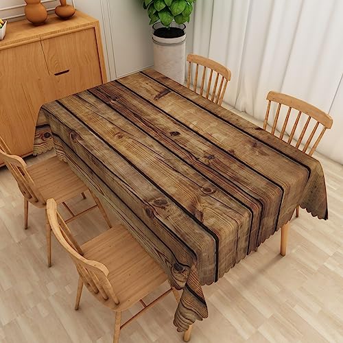 Rectangle Wood Tablecloth 70x90inch Fabric Rustic Table Cloths Wooden Table Cloth Heavy Duty Table ClothWashable Water Resistant Farmhouse Table CoverIndoor and Outdoor Tablecloth Picnic Party