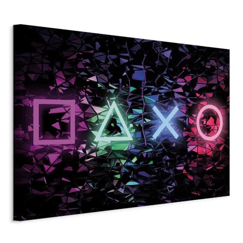 murando - Tableau Acoustique Hobby 120x80 cm 1 Partie - Décoration Murale Anti-Bruit Isolation Phonique Chambre Impression sur Toile - Icônes Colorées Géométrie Néon Style Cyberpunk i-A-0164-b-a