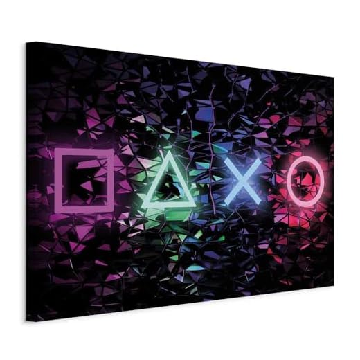 Playstation Lampe, Kunststoff, 75 W, Multi PP5852PS 7 murando - Bilder für Gamers 90x60 cm Vlies Leinwandbild 1 TLG Kunstdruck modern Wandbilder XXL Wanddekoration Design Wand Bild - Spielkonsole Game i-A-0164-b-a