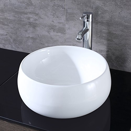 Bathjoy 60" Double Ply Wood Bathroom Vanity Cabinet And Round Ceramic Sink W/Mirror Combo Wash Basin With Faucet #TOP6