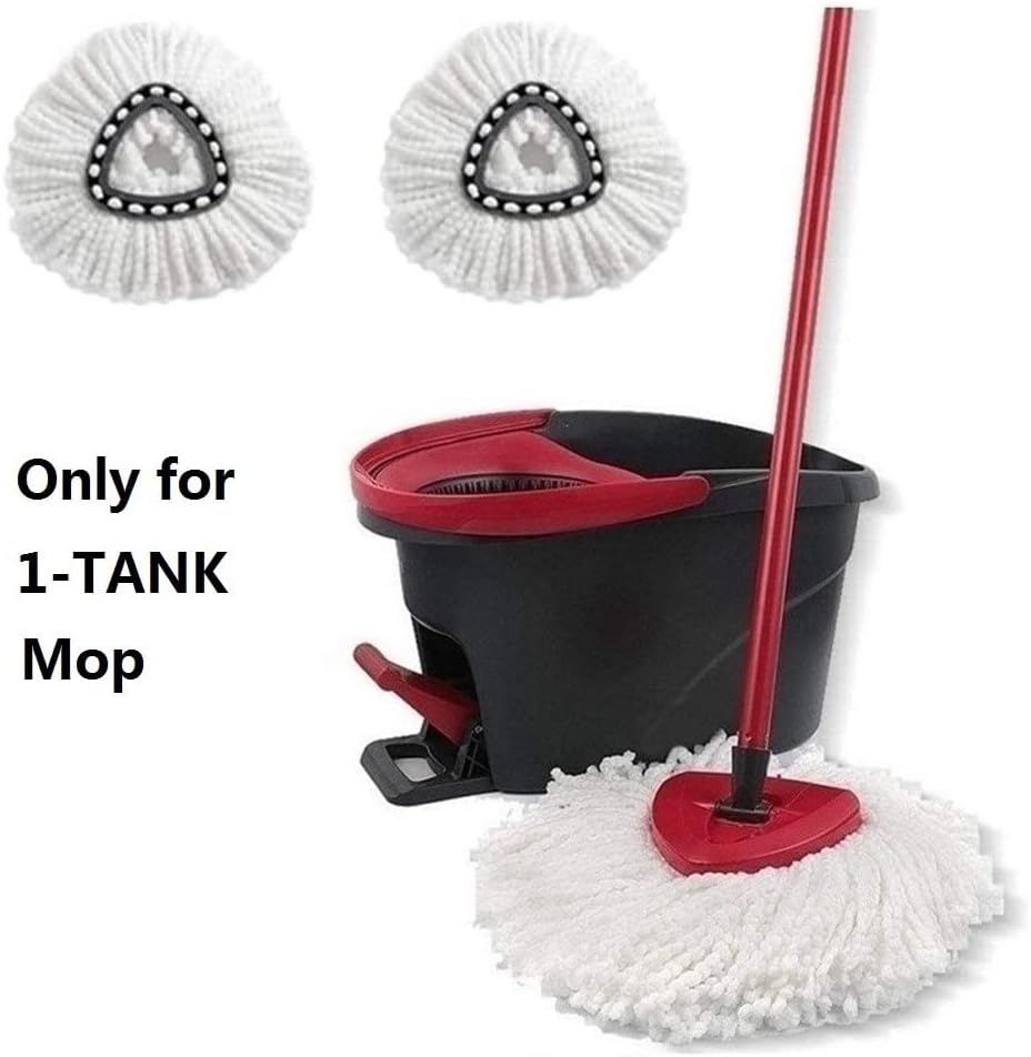 YOQXHY 6 Pack Spin Mop Replacement Heads [1-Tank System] Mop Replace Refills Microfiber for EasyWring EasyClean Spin Mop,(Big Triangle & White)