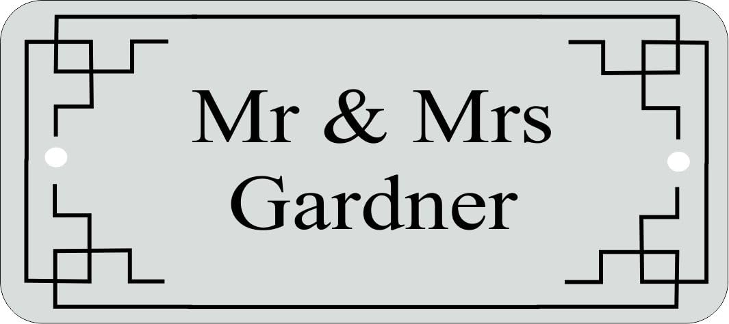 [Custom] SILVER DOOR NAMEPLATE SIGN ENGRAVED PERSONALISED LDP38 90mm X 40mm