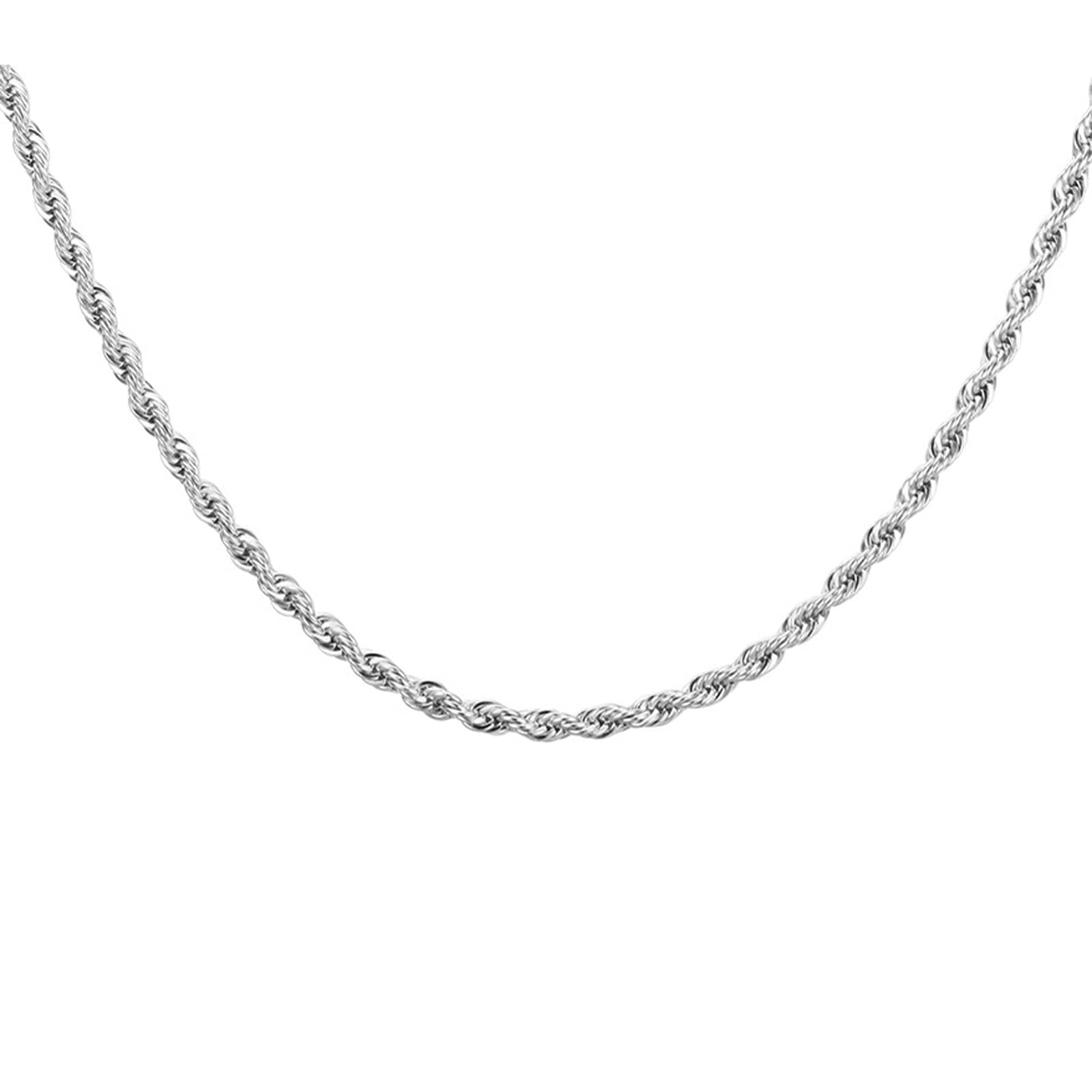 Chaîne en argent torsadée robuste et durable en acier inoxydable