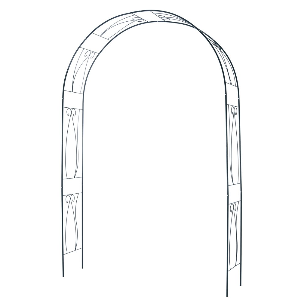 BAKAJI Arco Da Giardino Supporto Per Rose Piante Rampicanti In Metallo 153 x 35 x 233H cm Colore Verde Scuro