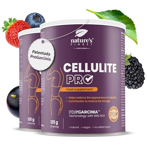 Nature's Finest by Nutrisslim Cellulite PRO - Reductor Apetito y Quemagrasas Potente para Adelgazar Rápido y Efectivo Mujer - Anticelulítico con Extracto de Vino Tinto y de Garcinia Cambogia, 250 g