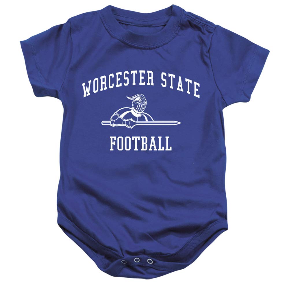 Worcester State University Official Football Unisex Infant Snap Suit for Baby, Royal Blue, Small (6 months)