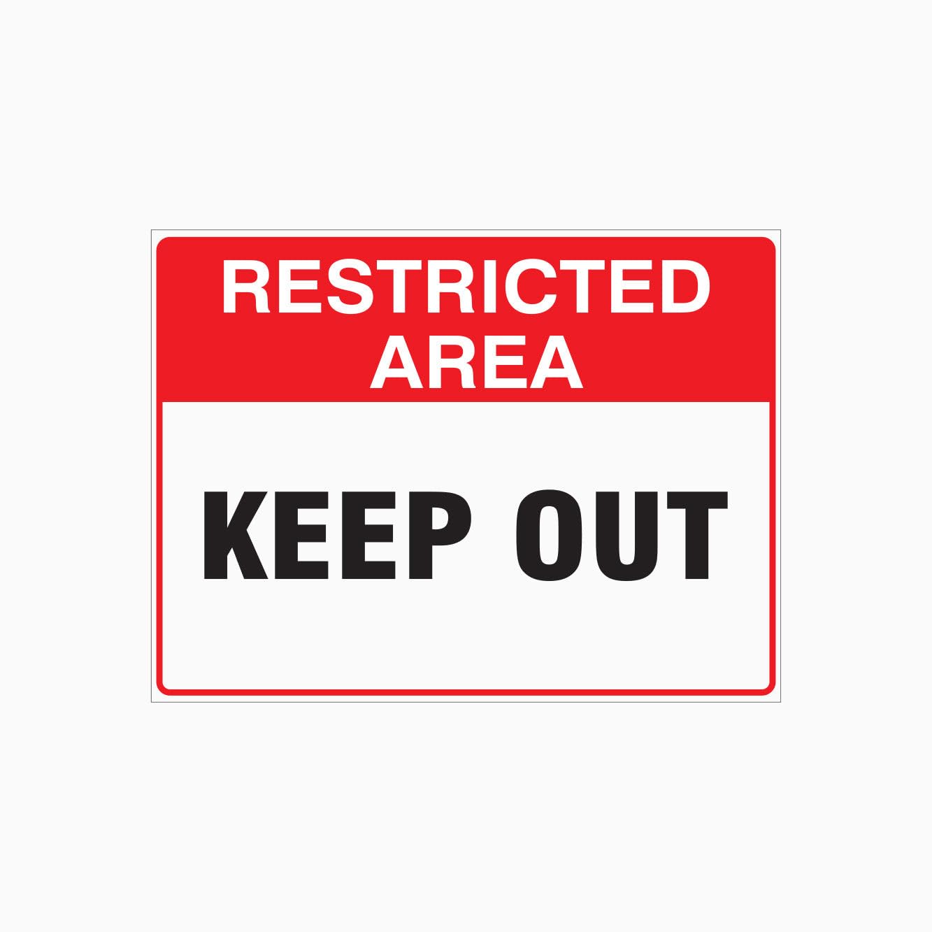 RESTRICTED AREA KEEP OUT Sign Workplace Metal Tin Sign 8 x 12 inch for Industrial & Commercial Series