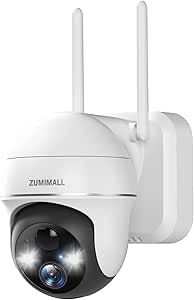 ZUMIMALL Security Cameras Wireless Outdoor WiFi with 360° PTZ, 2K Battery Powered Cameras for Home Surveillance, Spotlight & Siren/PIR Detection/3MP Color Night Vision/2-Way Talk/IP66/Cloud/SD asin的图片
