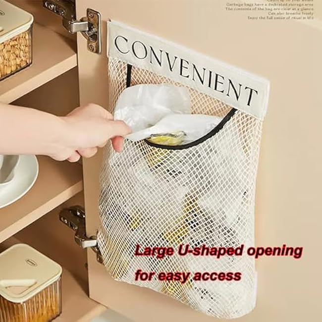 2 Pcs Plastic Bag Holder, Grocery Bag Organizer Holder,Portable extractor bag organizer, Reusable Wall Mounted Shopping Bag/Trash Bag Storage Dispenser for Home Kitchen