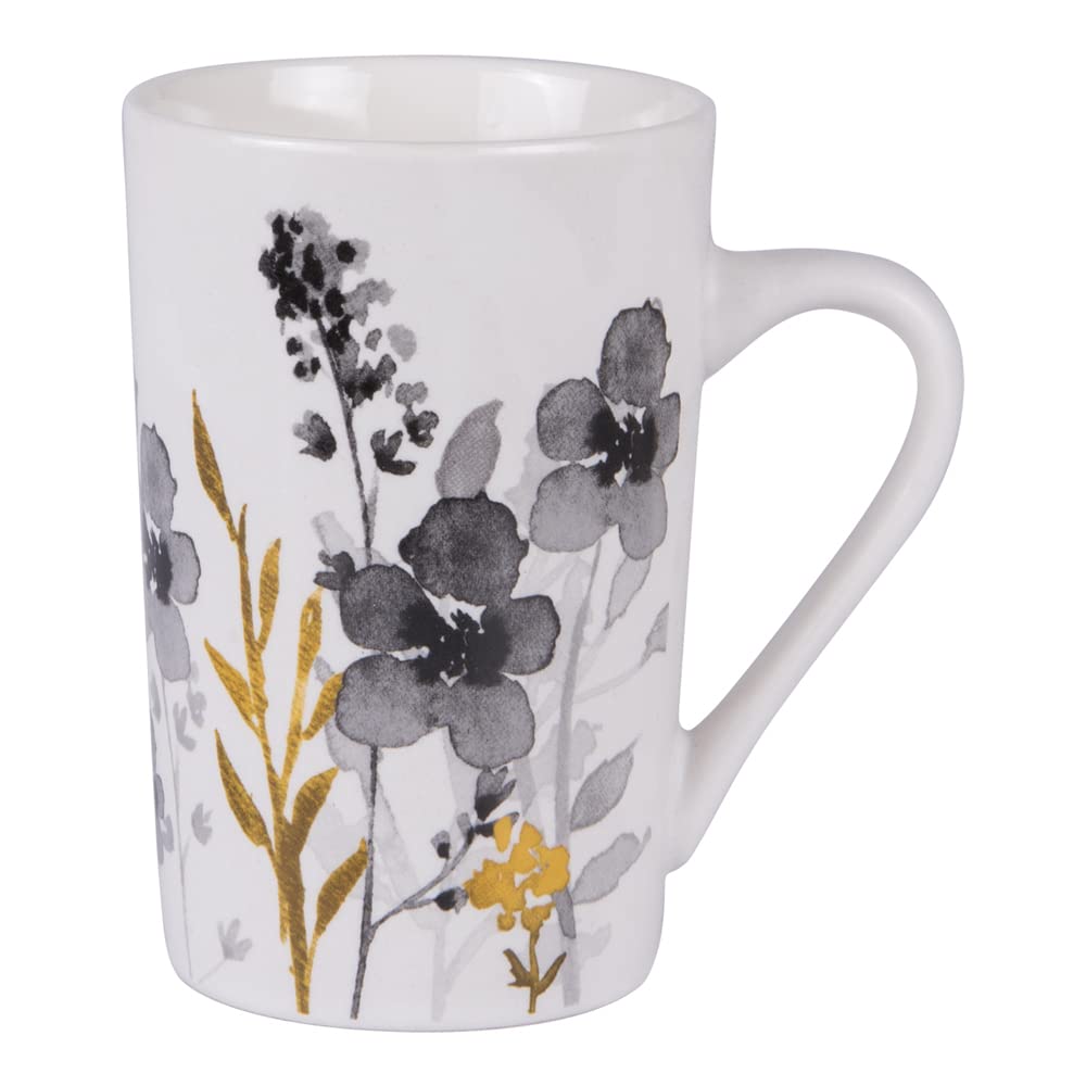 Coffret 4 Mugs Snow Black Mat 35 Cl – Porcelaine Élégante Géométrique Relief, Table Passion, Compatible Lave-Vaisselle & Micro-Ondes