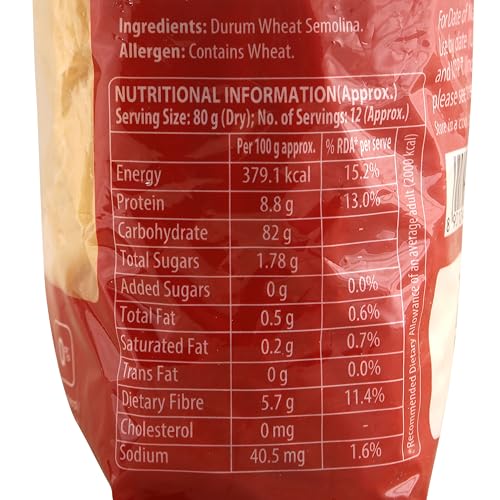 Image of Del Monte Foodcraft Penne Pasta 1Kg | 100% Durum Wheat /Semolina /Sooji Healthy Pasta | No Maida | Authentic Italian Taste | High Protein & Fibre | 100% Vegetarian, 0% Trans Fat (Pack of 3)