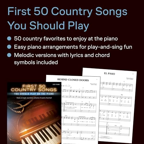 First 50 Country Songs You Should Play on the Piano - Easy Piano Songbook | Beginner-Friendly Arrangements with Lyrics and Chords | Hal Leonard Sheet Music Collection - Image 3