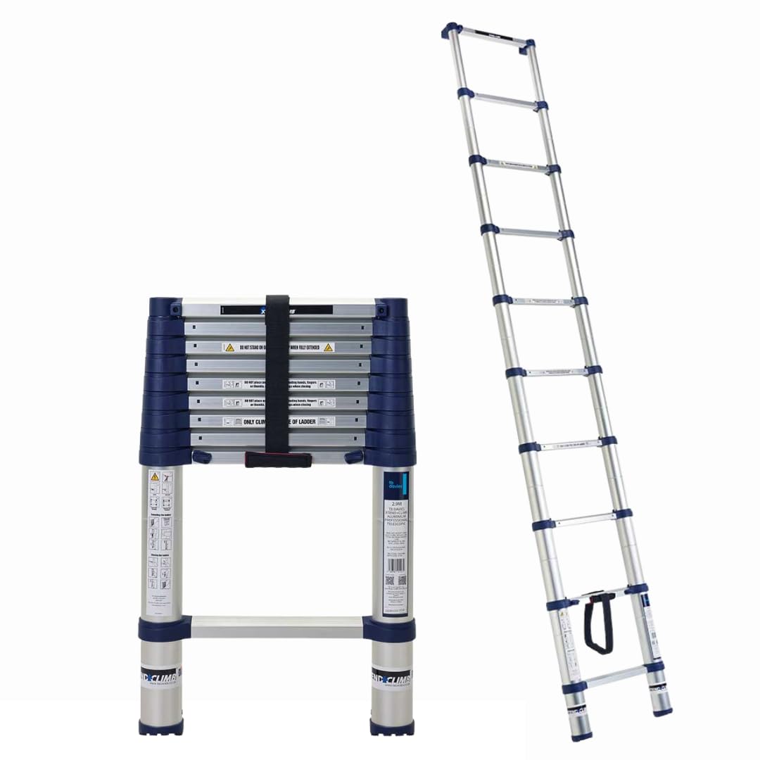 TB Davies 2.9m (9.51ft) Xtend+Climb ProSeries S2.0 Telescopic Ladder, Storage Height 0.77m (2.52ft), Max Load 150kg