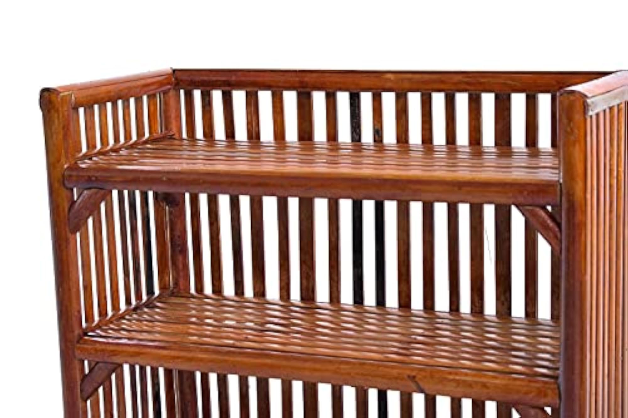 Wood Bamboo Book Rack, 4 Shelf Organizer