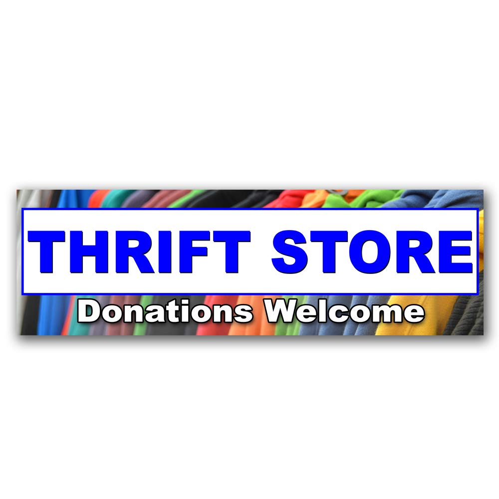 Thrift Store Vinyl Banner 8 Feet Wide by 2.5 Feet Tall