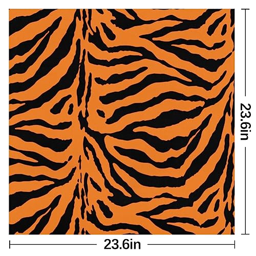 QsirBC Animal Tiger Stripe Square Silk Scarf, Summer Head Scarf, Hair Scarf for Women Soft Smoothness for Travel Yoga Handkerchief Shawl Sunscreen Gift 23.6× 23.6 Inches2