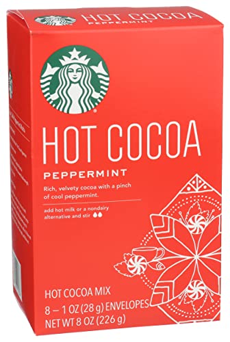 Starbucks Peppermint Hot Cocoa Mix Packets, 8 - 1 Ounce Packets Per Box (Pack Of 3) #TOP2