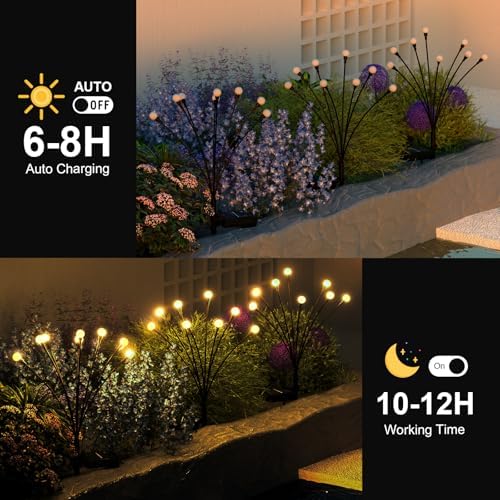Urllyia Solar Lights Outdoor 4-Pack of 32 LEDs Solar Garden Firefly Light - 2