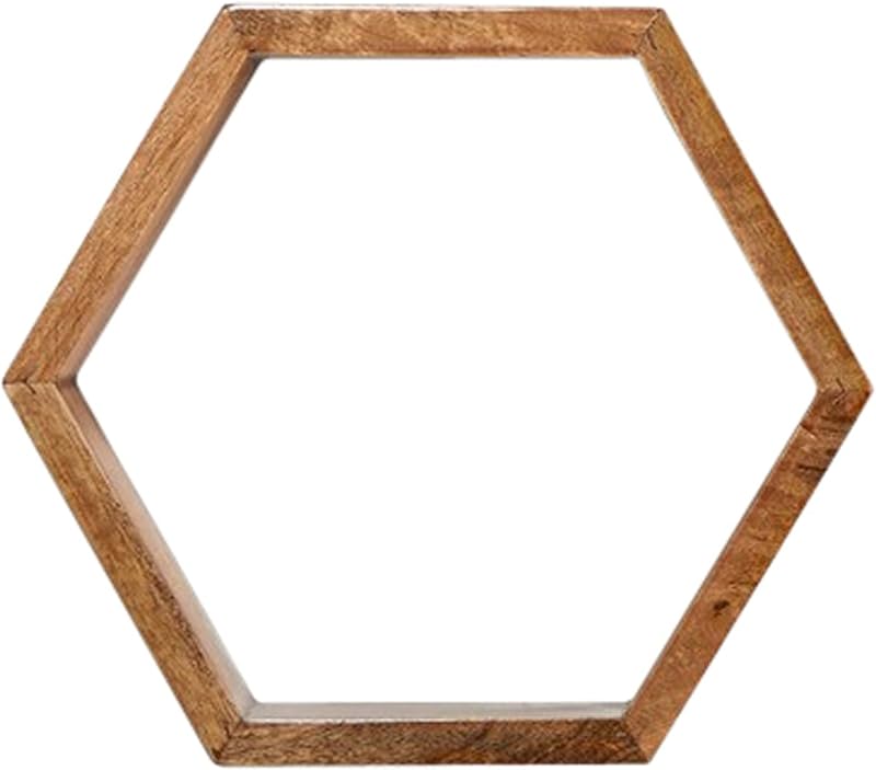 Nearly Natural 12in. Wooden Hexagon Floating Honeycomb Shelf (Set of 5)