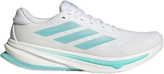 adidas Mens, Supernova Rise 2 Running Shoes, White/Zero Metallic/Flash Aqua, 8.5, D - Medium