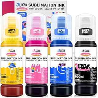 Printers Jack Sublimation Ink Refill for Epson EcoTank Supertank Printers ET-2720 ET-2760 ET-2750 ET-4700 ET-3760 400ml/Anti-UV/Upgrade Version/ICC Free