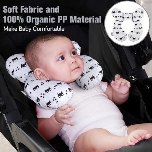 Image of KAKIBLIN Baby Travel Pillow for Head and Neck, Upgraded Baby Support Pillow, Baby Neck Pillows for Car Seat,Pushchair,Travel, Grey