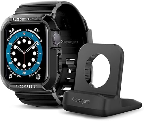 Spigen Rugged Armor Pro y S350 - Soporte de carga diseñado para Apple Watch Series 1.772 in/1.732 in 11/9/8/SE3/SE2/7/6/SE/5/4