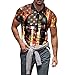 Generic Maglietta da Uomo a Maniche Corte con Risvolto e Risvolto con Bandiera Americana, Primavera Estate, Sport Casual, Giorno dell'indipendenza Giacche Lunghe Invernali