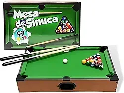 Jogo Mesa De Sinuca - 2 Tacos 15 Bolas Premium Brinquedo