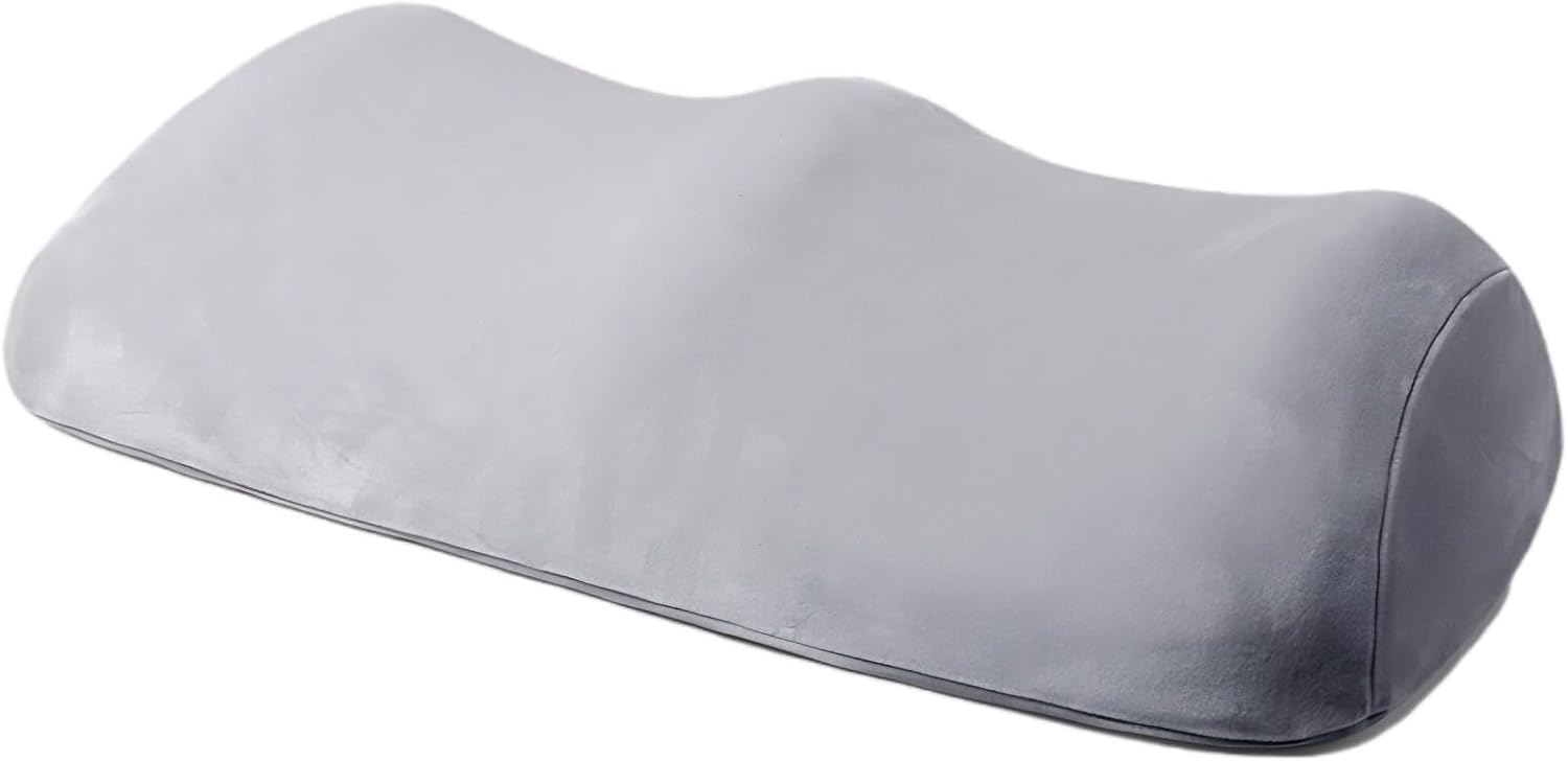 Light Grey Elevation Pillow, 21.7 in x 11.8 in x 5.7 in, Dual-Leg Wedge for Varicose Vein Soothe, Knee Support, Foot Rest, Leg Pillow