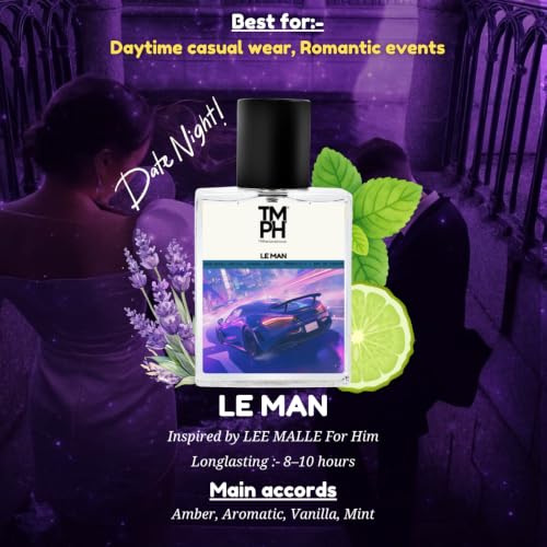 Image of TMPerfumehouse Le Man EDP for Men | Fresh, Aromatic & Long Lasting Perfume Spray | Warmspicy, Vanilla & Lavender Fragrance | Luxury Gift for Him | TMPH | 50ml