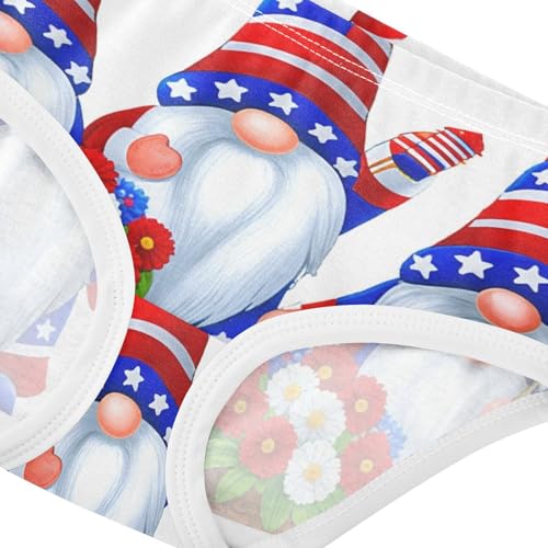 Cotton Toddler Underwear Floral Cute Gnomes American Flag White Panties Little Girl Pattern Briefs Kids Undies 2t4