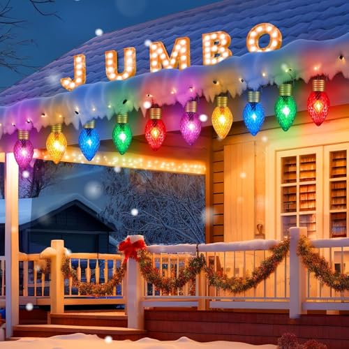 Strawberry Jumbo C9 Christmas Pathway Lights Outdoor - 2 Pack Total 17