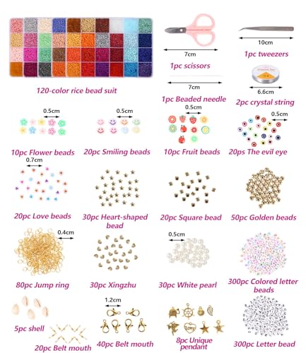 Zawaer Kit Perline Braccialetti 54688 Pezzi, 120