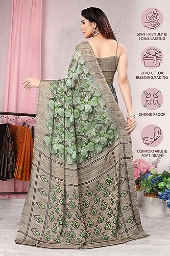 Image of MIRCHI FASHION Saree for Woman Chiffon Floral Printed | Polished Professional Office and Regular Daily Use Sari with Blouse Piece