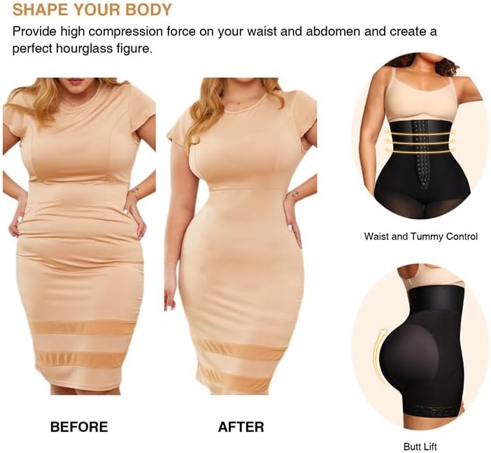 QOU Shapewear for Women Tummy Control Body Shaper Shorts Butt Lifter Panties High Waisted Underwear Slimming Panties - Image 3