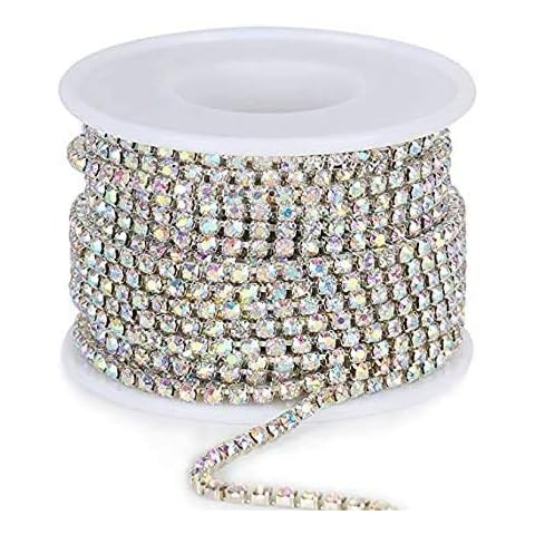 10 Yard Crystal Rhinestone Chain for Crafts Fringe Trim Diamond Jewellery Making Craft (AB) Cover