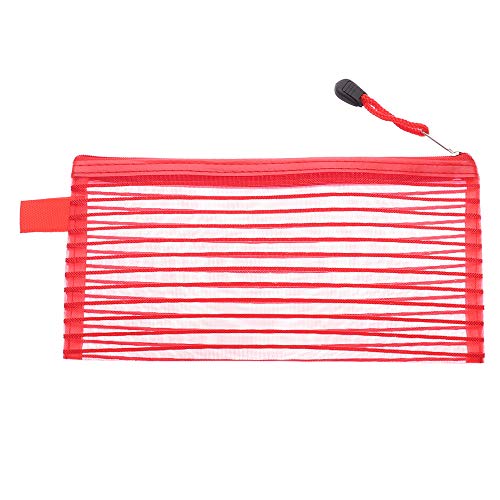 Preisvergleich Produktbild mnvxcbxv Federmäppchen mit Reißverschluss, Netzstoff, für Kosmetik, Aufbewahrung, Handtaschen, Make-up, Kosmetik, Münzen, Geldbörse rot