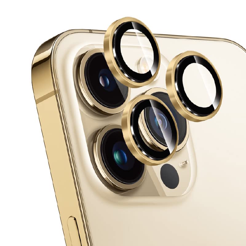 Skinomi Camera Lens Protector Compatible with iPhone 13 pro [Anti-Scratch] Premium Tempered Glass Film Aluminum Alloy Lens Ring Cover, Golden (B0B4KBCHHT) Amazon Price History, Amazon Price Tracker