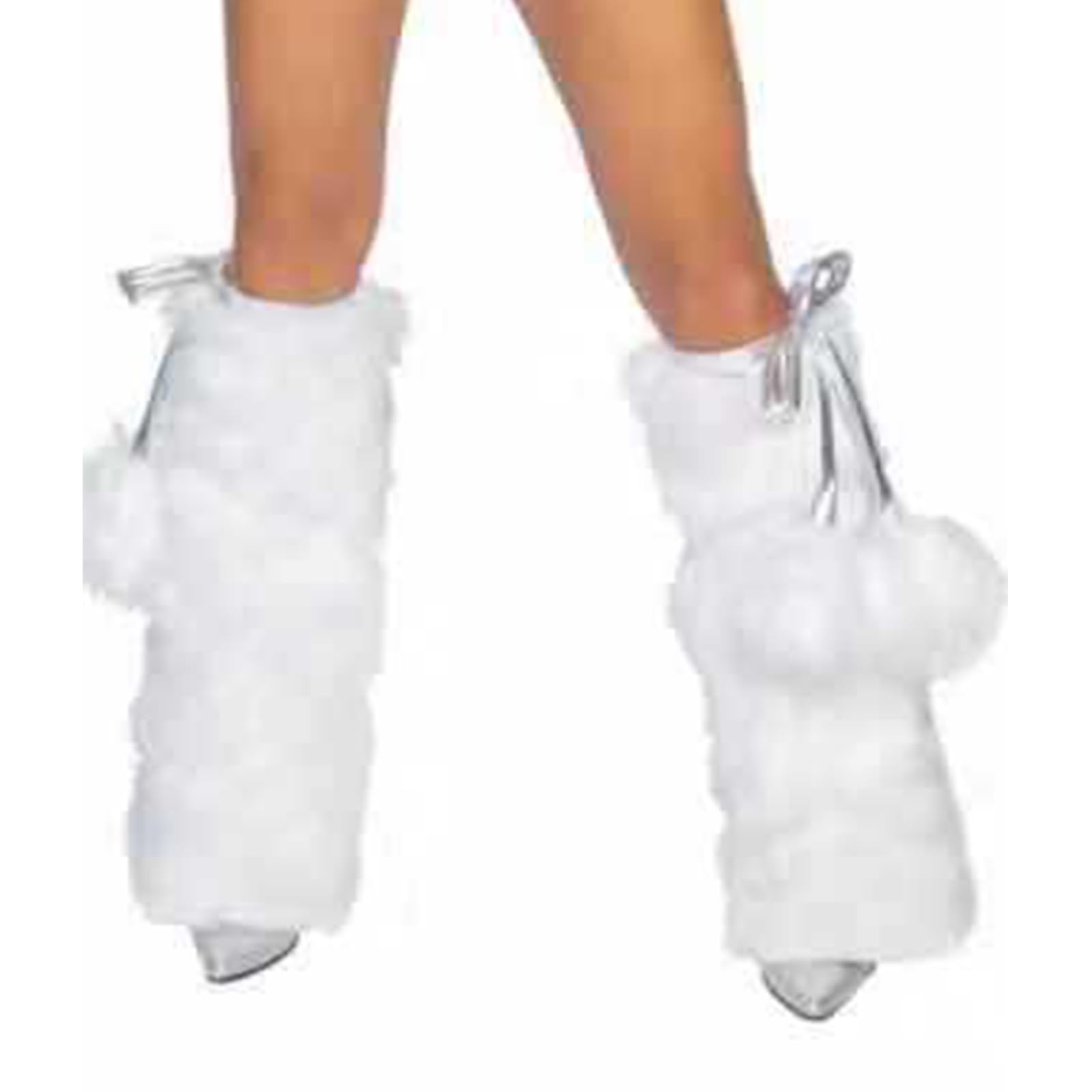 Jiqoe Unisex Silver Ball Hairy Le Faux Furs Leg Warmer Warm Soft Cozy Fuzzy Leg Warmer Boot Cuffs Cover For Women Party Costumes Boot Sleeves Boot Covers Faux Furs Fuzzy Long Boots Shoes Cuff Cover Warm Furry