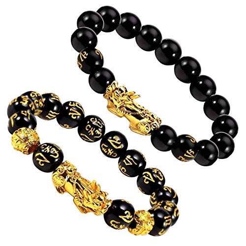 LUCKYYL Schwarzes Feng Shui Perlenarmband Cover
