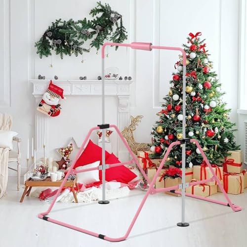 image for ZUETK Expandable Gymnastics Bar with Mat for Kids, Adjustable Height J