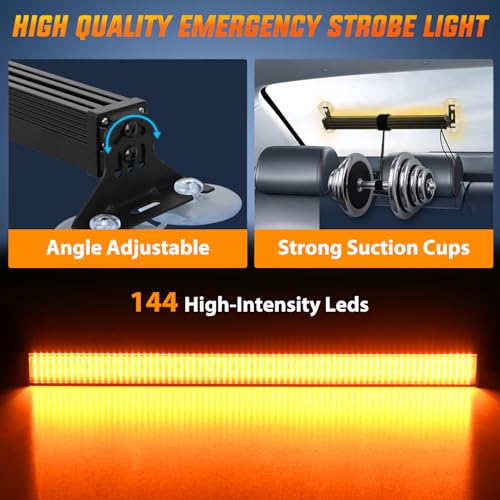 Image of Nilight 144 LED Strobe Traffic Advisor Light Bar Amber with Controller