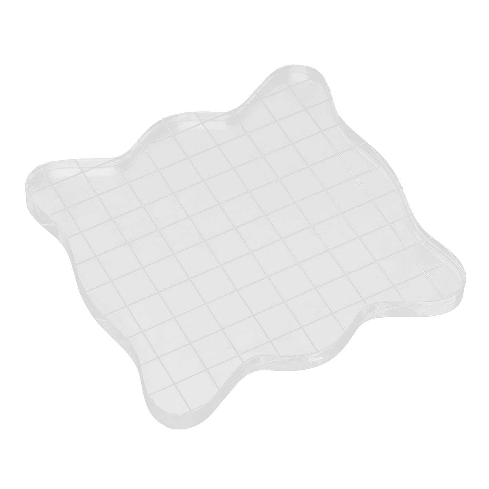 Hilitand Transparent Acrylic Stamp Blocks With Grid Lines, Square With Curve Edges Essential Stamping Tools For Scrapbooking Crafts Making,1.97 X 1.97"/ 2.95 X 2.95"/ 3.93 X 3.93" (10 * 10Cm)