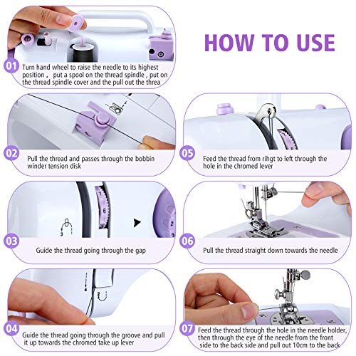 Multifunctional Small Portable Sewing Machine, Household Sewing Machine, Sewing Machine for Beginners, 12 Built-in Stitches, 2 Speed with Foot Pedal, Suitable For Beginners To Sew Easily