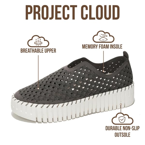 Image of Project Cloud Platform Loafers for Women - Lightweight Summer Shoes for Women 2026 - Slip-On Casual Shoes - Non Slip Fashion Sneakers - Leather Insole Womens Footwear (Daffodil)