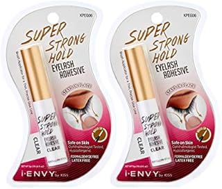 i-Envy by Kiss Super Strong Hold Eyelash Adhesive KPEG06 (2 Pack) Brush On Latex Free
